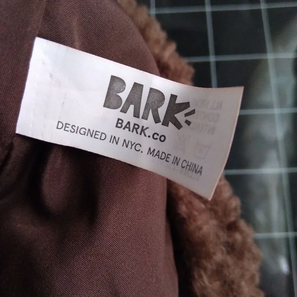Bark Home Dog Coat Size Small Brown Green Varsity Jacket Warm Thick Sweater S